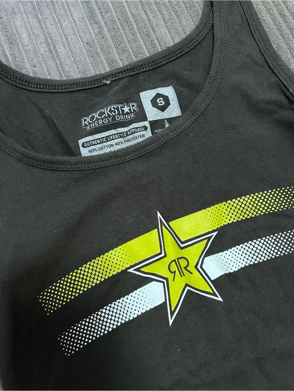 Rockstar Energy Black Tank Top with Neon Star Graphic - Picture 2 of 3